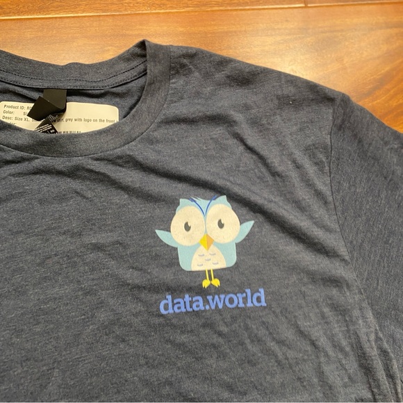 NWT New Men's District Blue Owl Data World Crew Graphic T-Shirt Size XL Casual - Picture 2 of 10